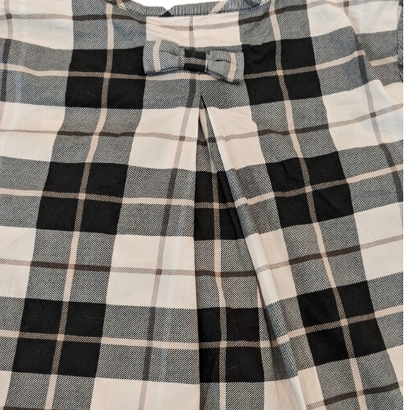 Kate Spade Cream Black Plaid Ruffle Button Popover Top Girls Size 14Y (XL) - Picture 7 of 8